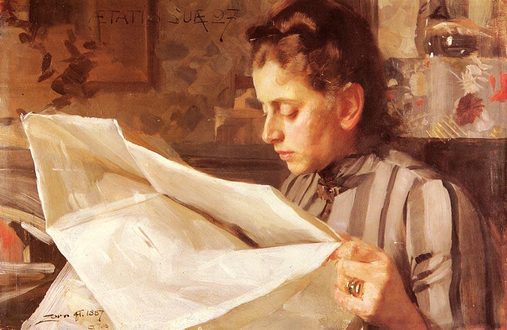 Emma Zorn, Lasande — Anders Leonard Zorn