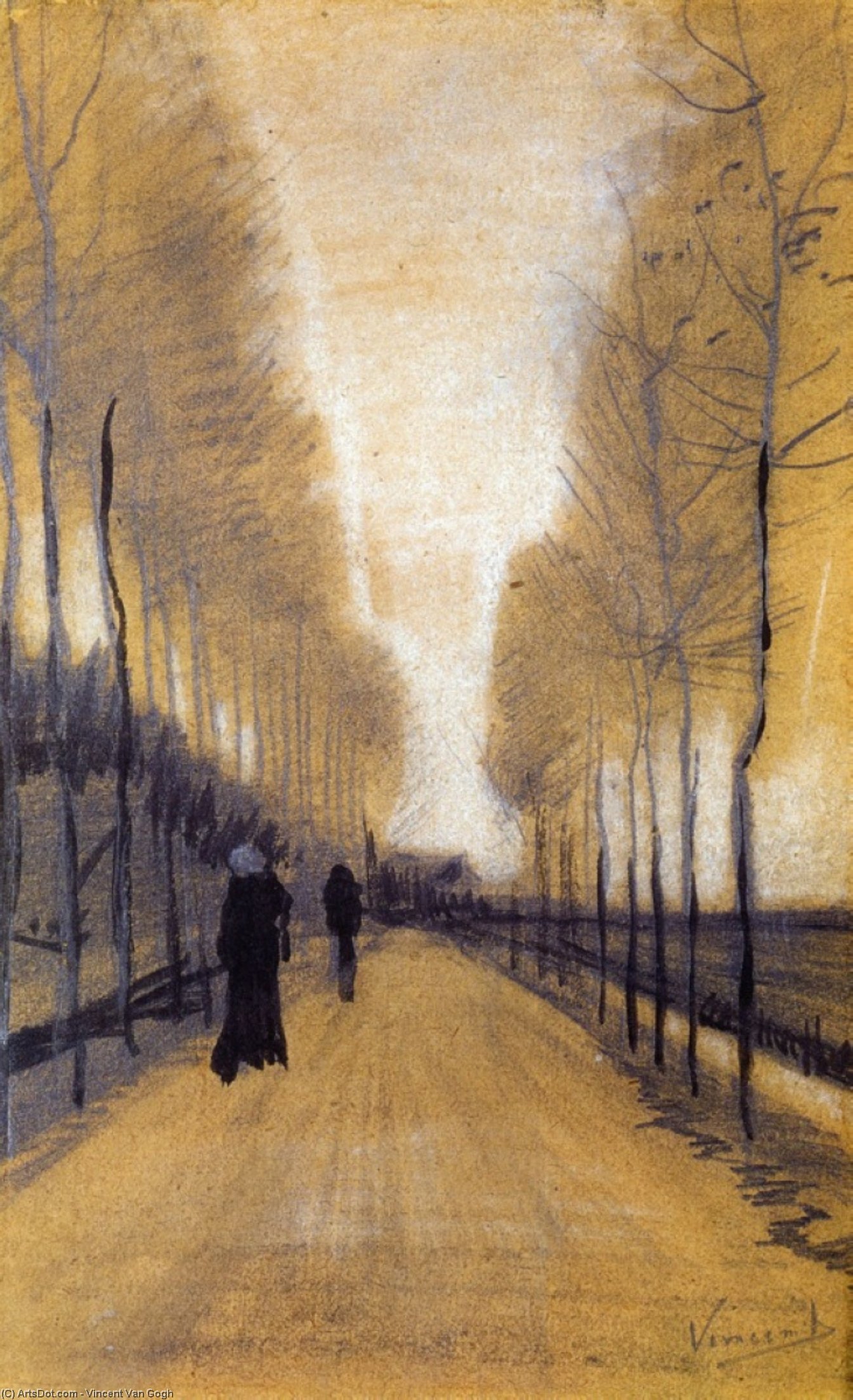 Alley Bordered By Trees — Vincent Willem Van Gogh