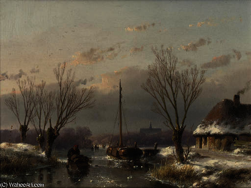 A Sunny Day In Winter — Andreas Schelfhout