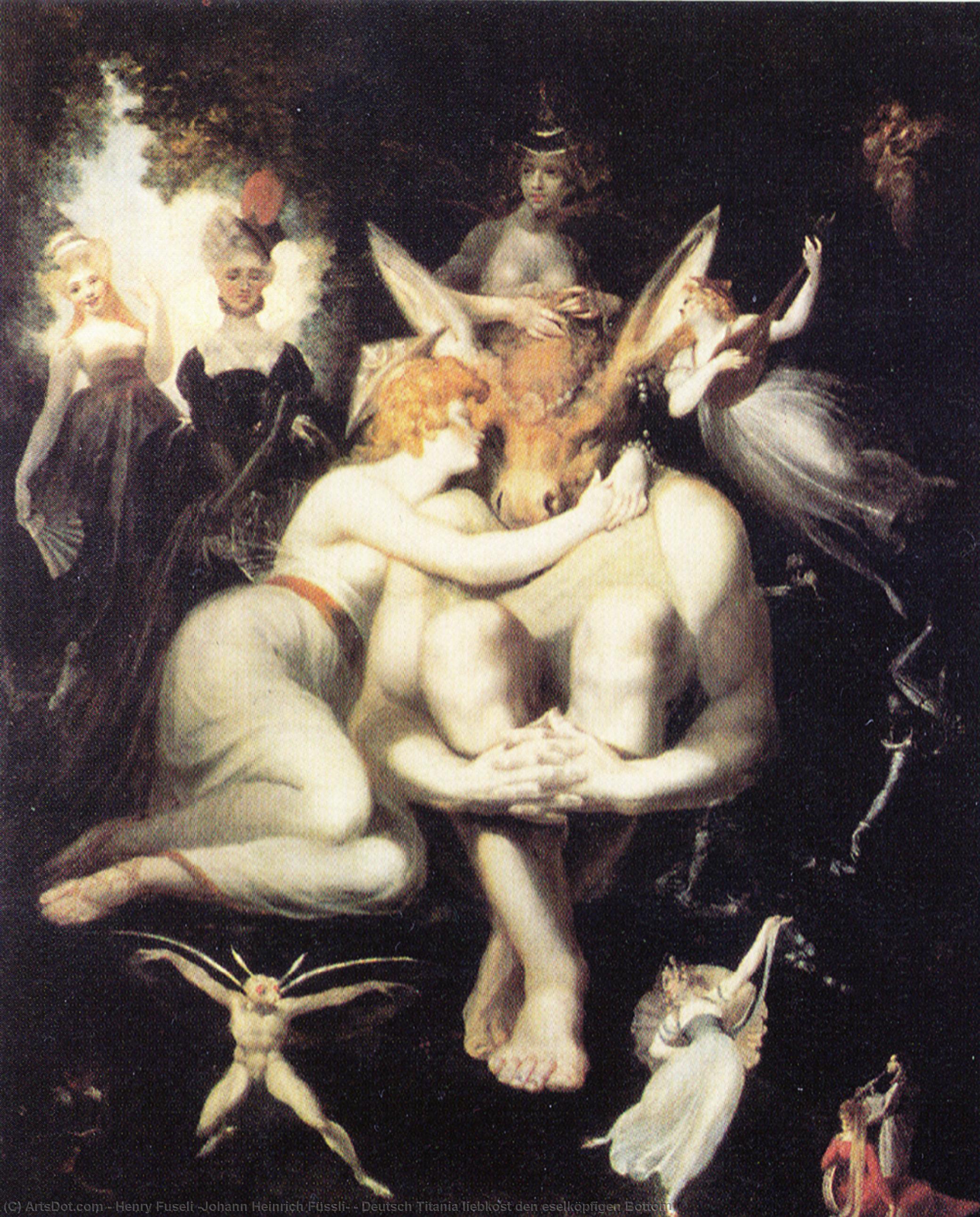 Deutsch Titania Liebkost Den Eselköpfigen Bottom — Johann Heinrich Füssli