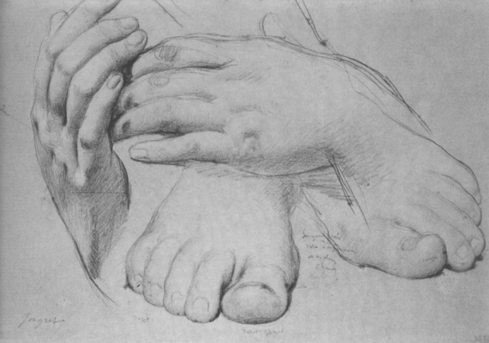 Study Of Hands And Feet For The Golden Age — Jean-auguste-dominique Ingres