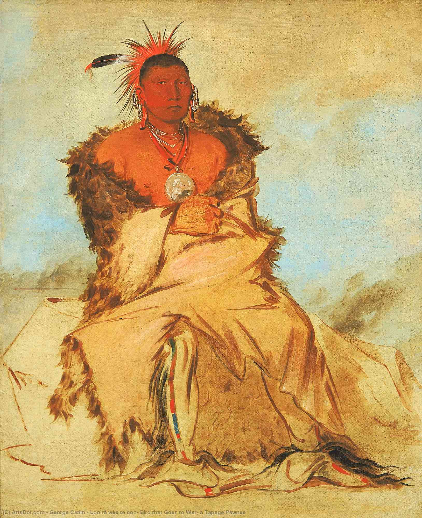 Loo Rá Wée Re Coo, Bird That Goes To War, A Tapage Pawnee — George Catlin