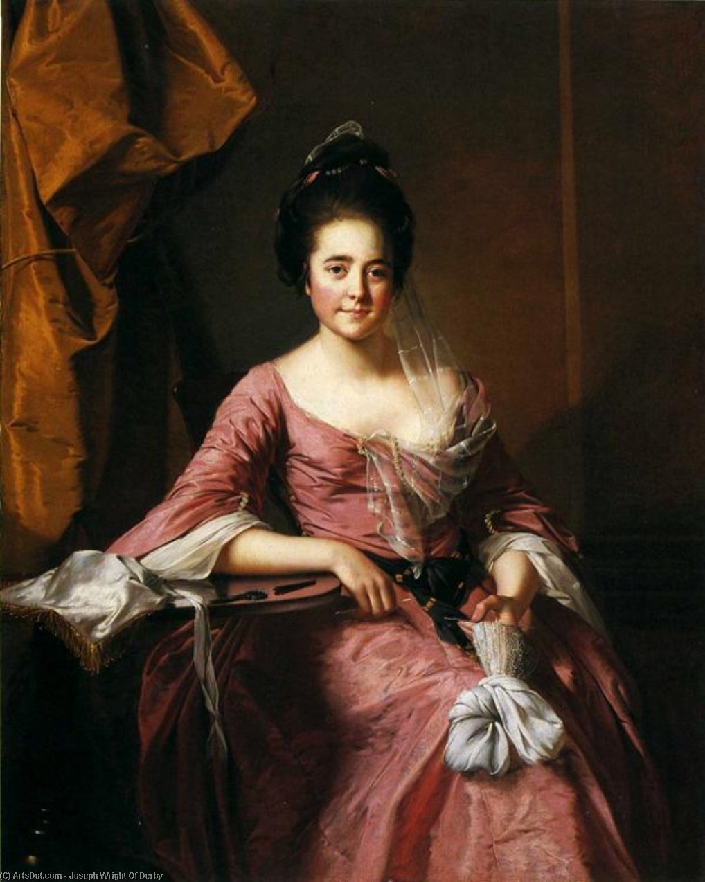 Portrait Of A Lady With Her Lacework — Joseph Wright Of Derby