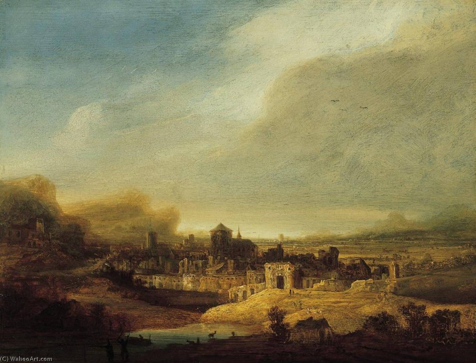Landscape With View Of A Town — Jan Lievens