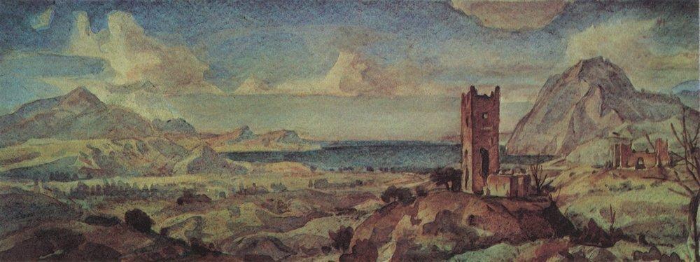 Mountain Landscape With Sea Bay — Konstantin Fyodorovich Bogaevsky