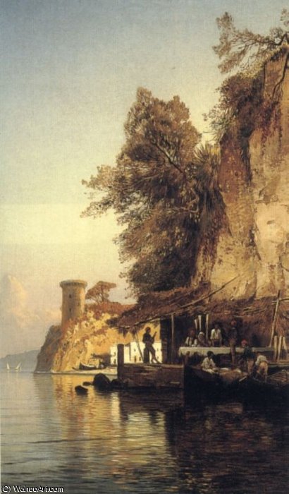 Italian Fisherfold By The Sea, Southern Italy — Hermann David Salomon Corrodi