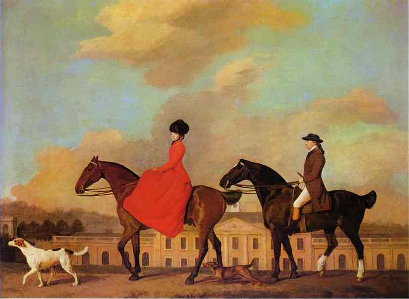 John And Sophia Musters Riding At Colwick Hall — George Stubbs