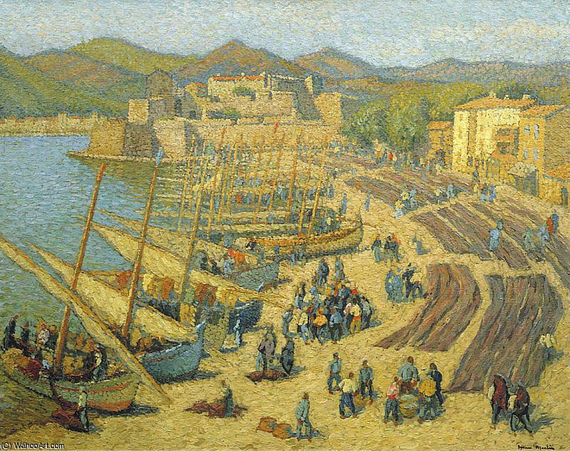 Bateaux De Peche Collioure Aka Fishing Boats At Collioure — Henri Jean Guillaume Martin