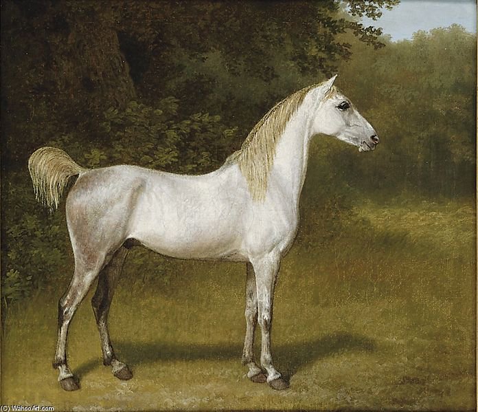 An Arab Stallion In A Landscape — Jacques Laurent Agasse