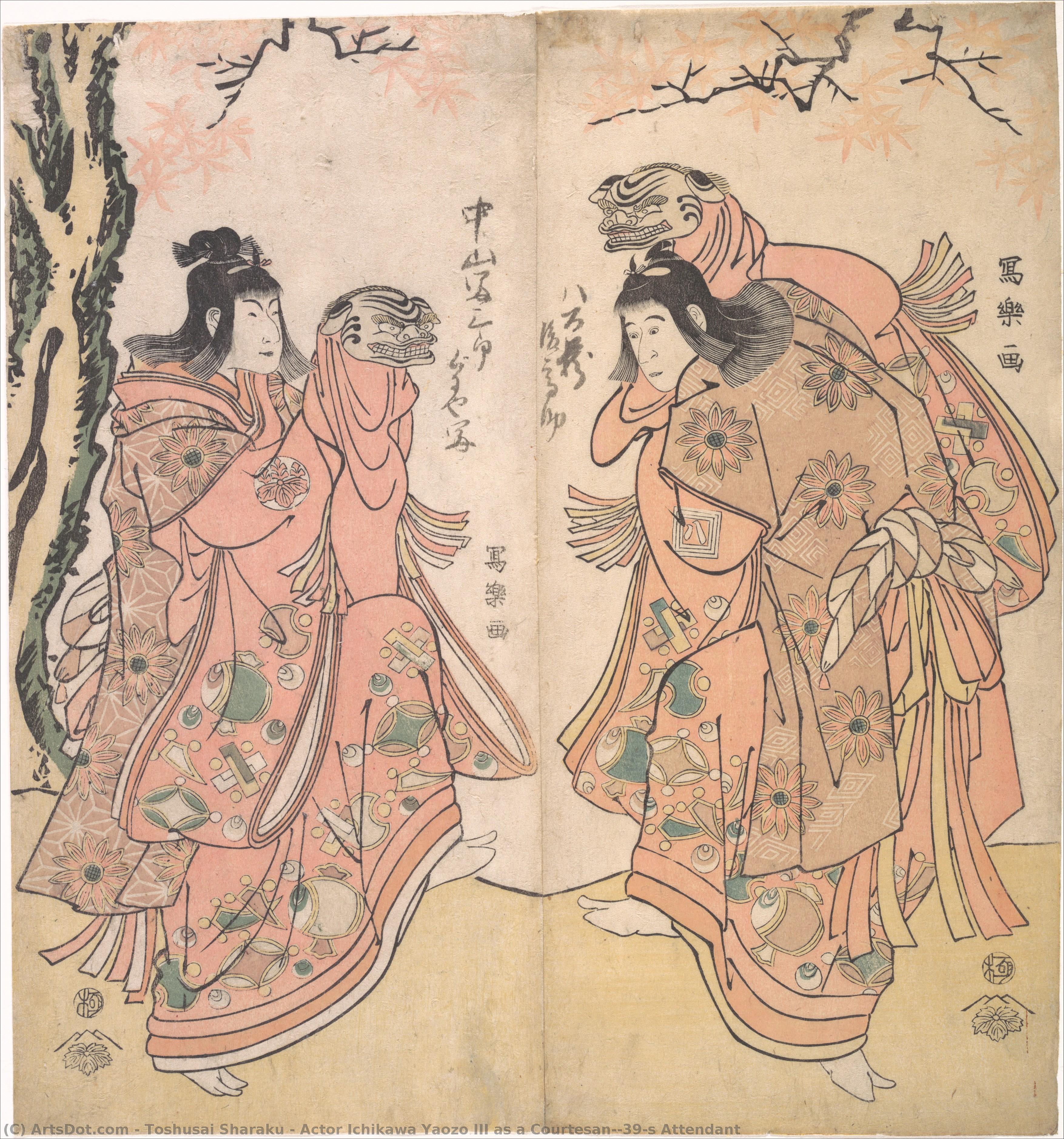Actor Ichikawa Yaozo Iii As A Courtesan's Attendant — Tošusai Šaraku