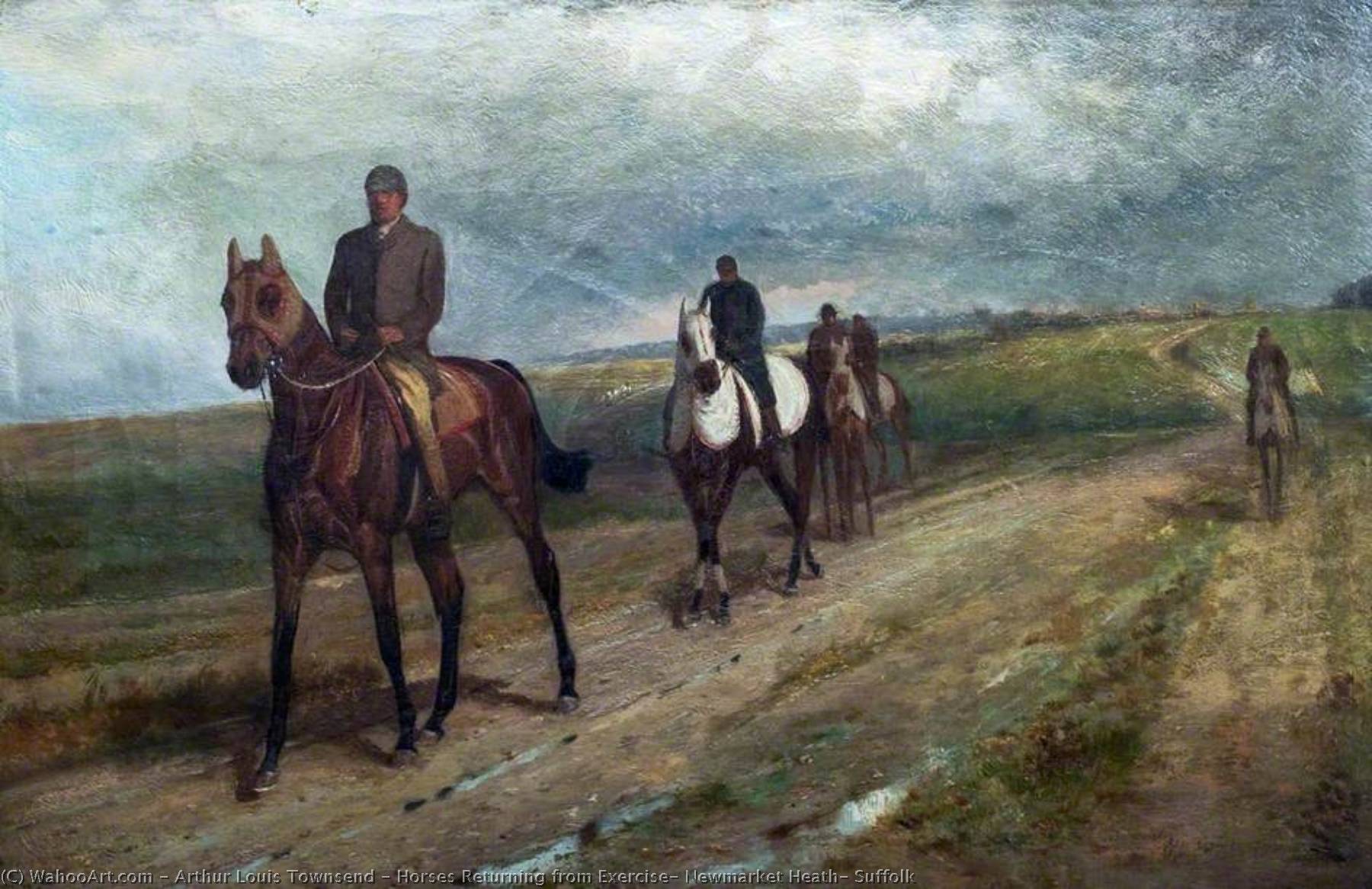 Horses Returning From Exercise, Newmarket Heath, Suffolk — Arthur Louis Townsend