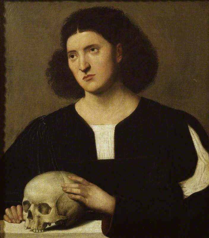 Portrait Of A Young Man With A Skull — Bernardino Licinio