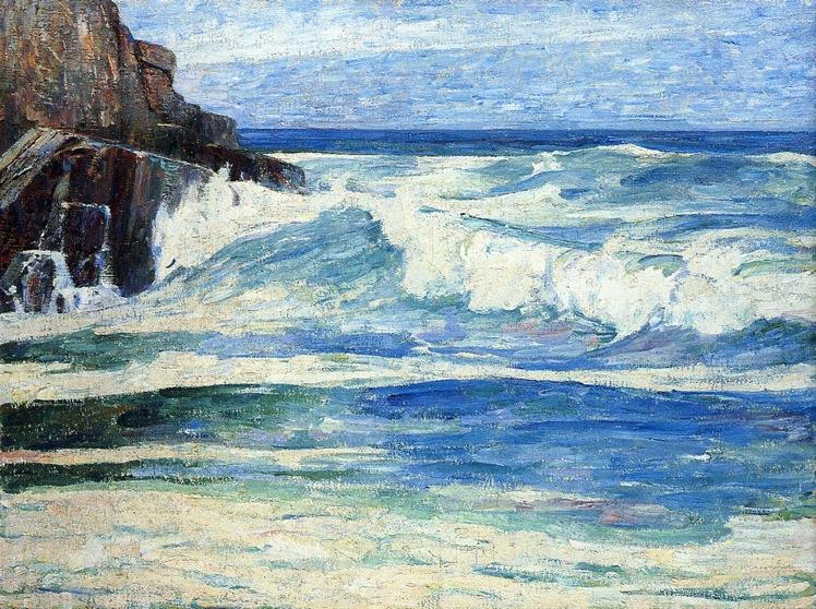 Surf Breaking On Rocks — Soren Emil Carlsen