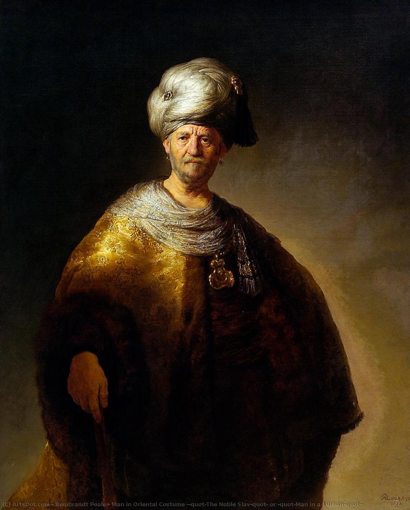 Man In Oriental Costume (^quot;the Noble Slav^quot; Or ^quot;man In A Turban^quot;) — Rembrandt Peale