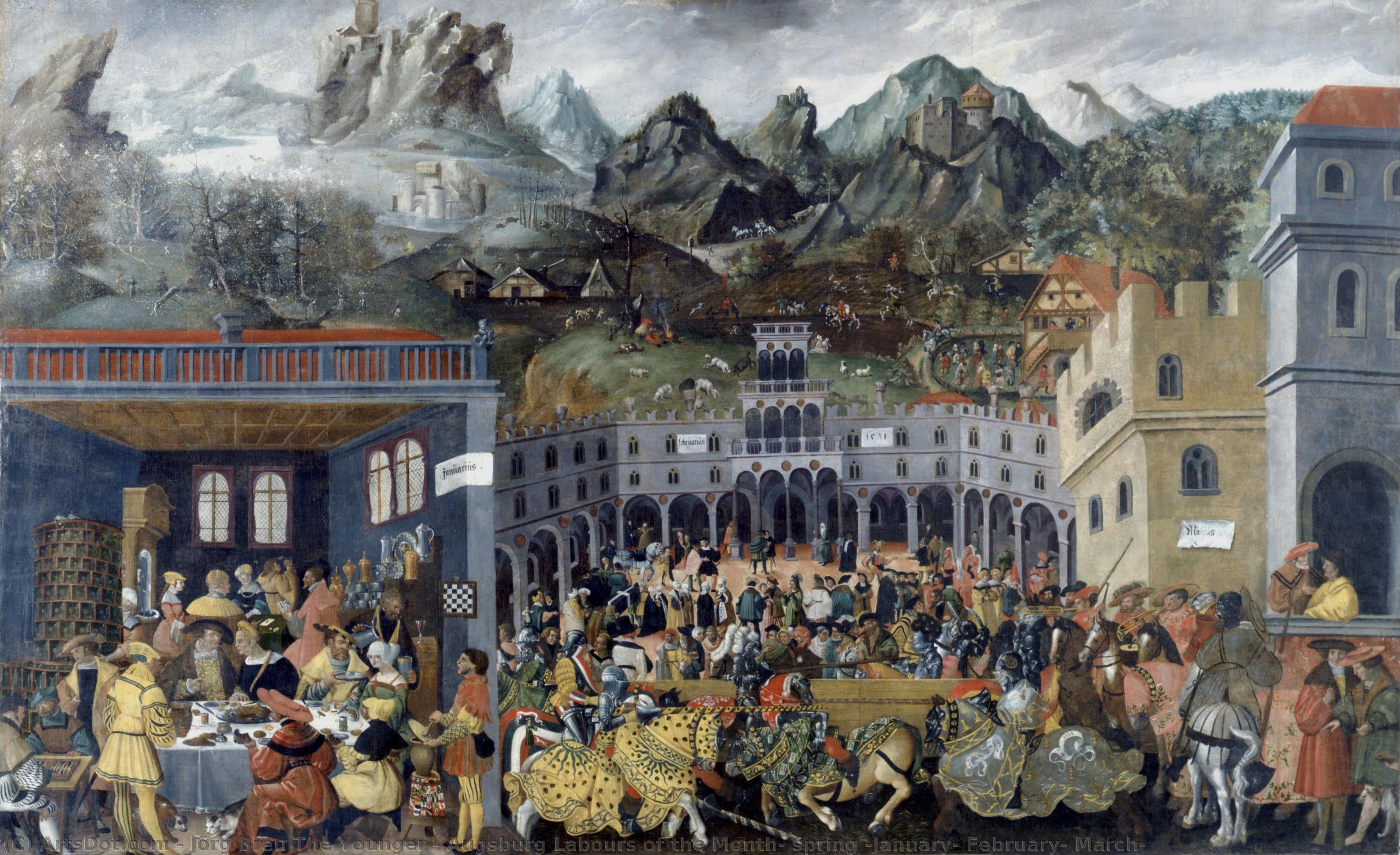 Augsburg Labours Of The Month: Spring (january, February, March) — Jörg Breu The Younger