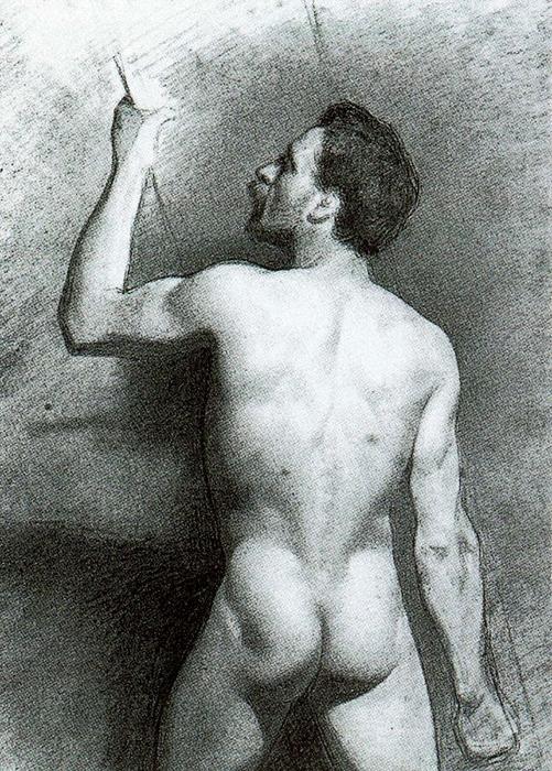 Male Nude From The Back — Mariano Fortuny