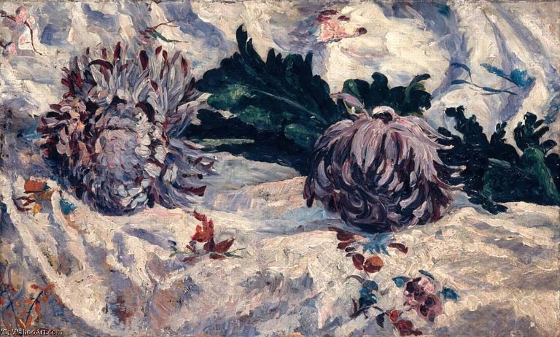 Nature Morte Aux Deux Chrysanthèmes — Georgette Agutte