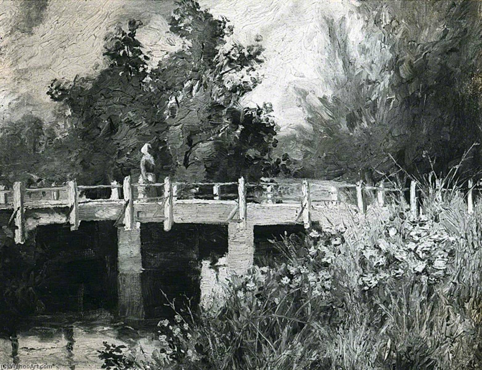 Warkton Bridge With A Lady, Northamptonshire — George Harrison