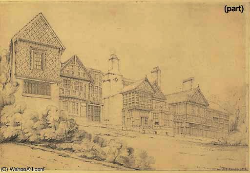 West And East Views Of Bramhall Hall, Cheshire — John Buckler