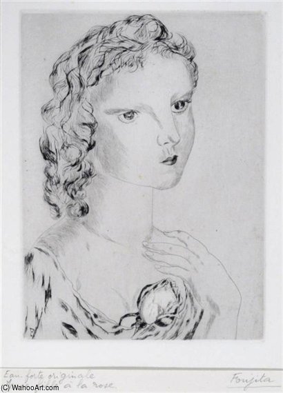 Jeune Fille À La Rose — Léonard Tsuguharu Foujita