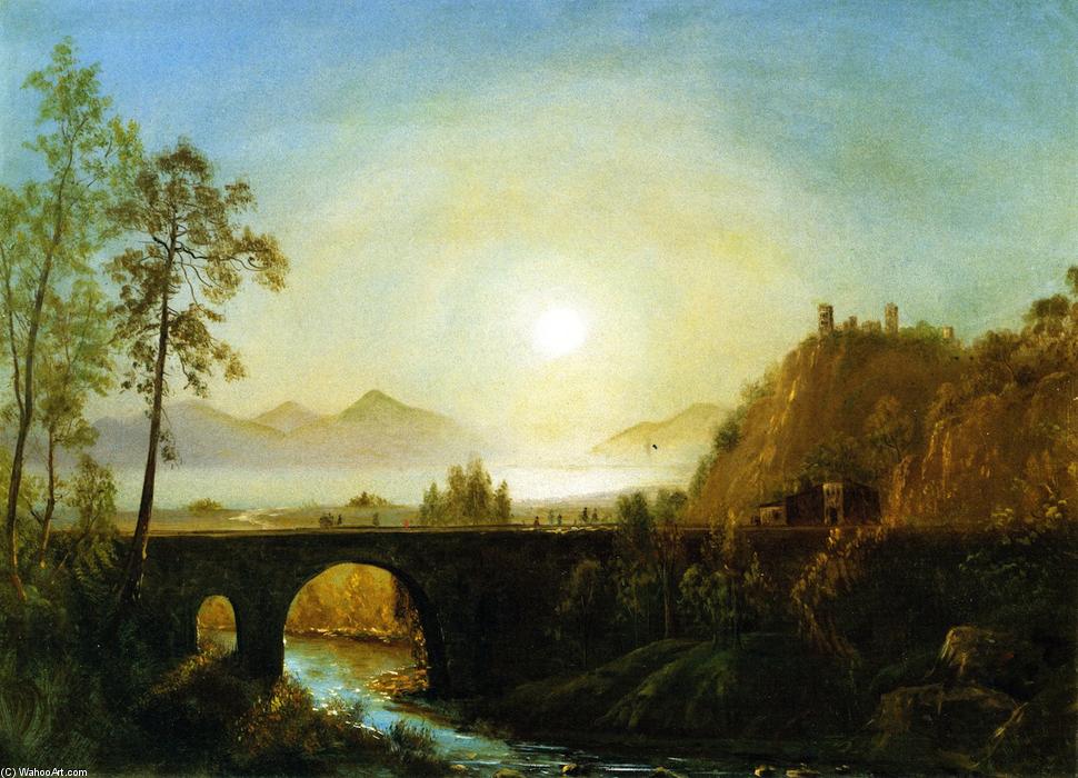 Landscape With Figures And Boat — Albert Bierstadt