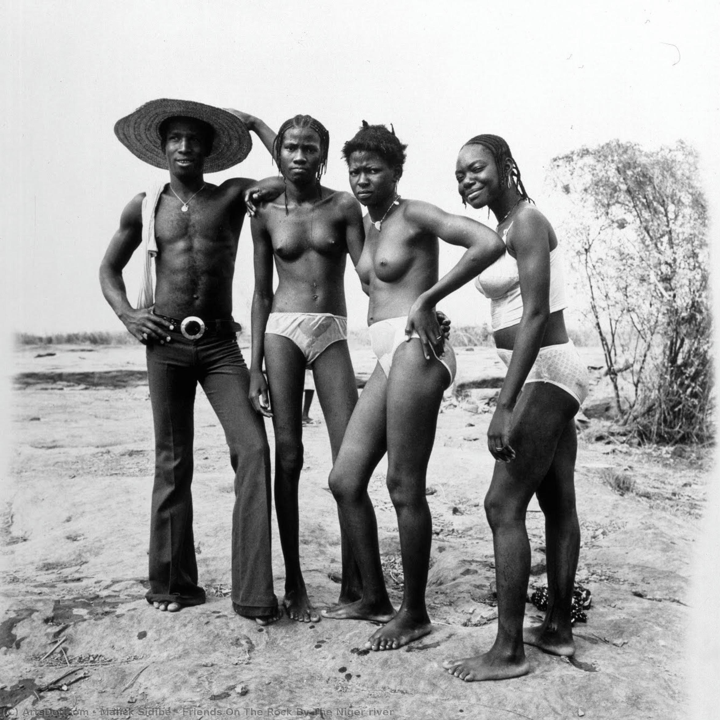 Friends On The Rock By The Niger River — Malick Sidibé