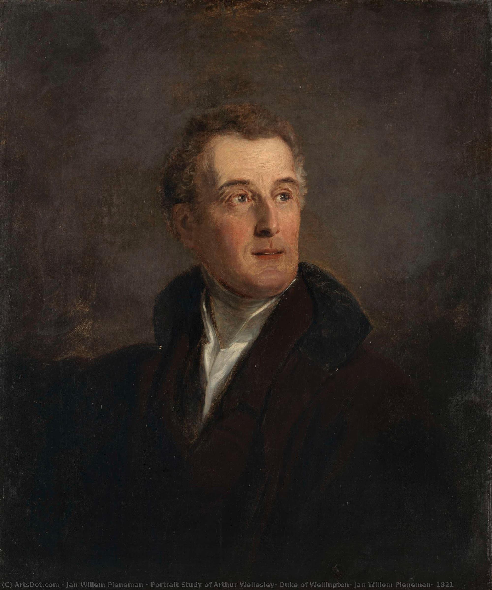 Portrait Study Of Arthur Wellesley, Duke Of Wellington, Jan Willem Pieneman, 1821 — Jan Willem Pieneman
