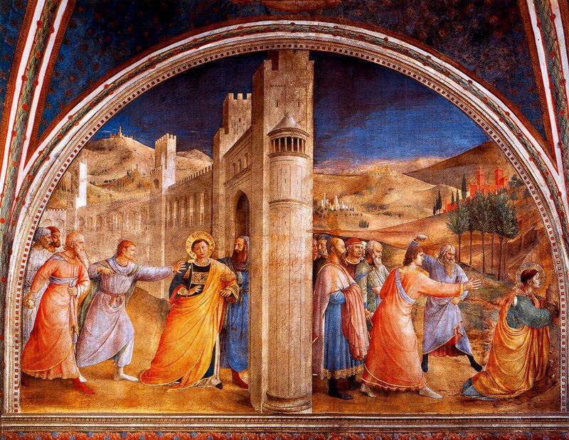 The Judgment And Stoning Of Saint Stephen — Fra Angelico