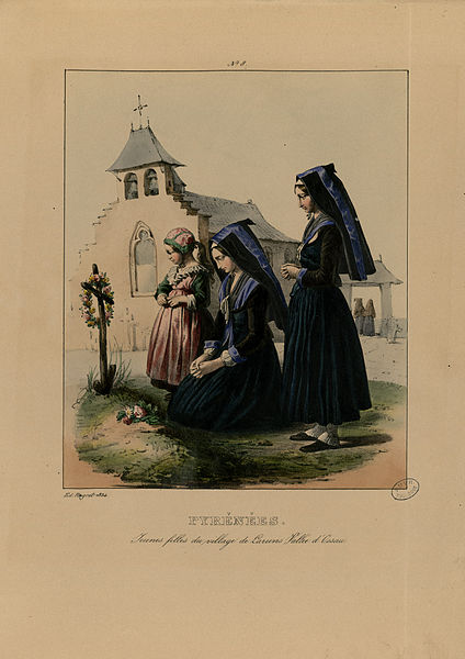 Village Girls Laruns, Ossau Valley — Edouard Pingret