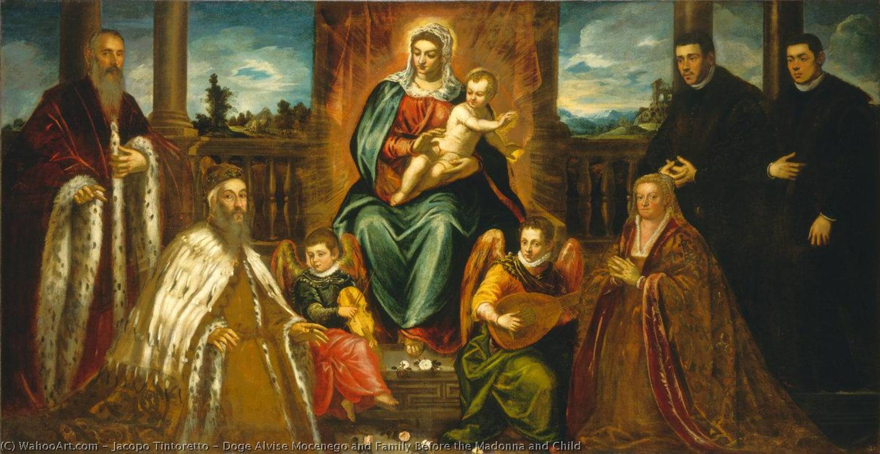 Doge Alvise Mocenego And Family Before The Madonna And Child — Jacopo Tintoretto