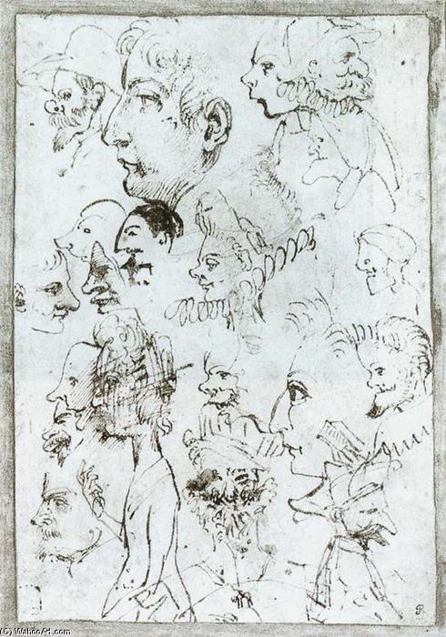 Sheet Of Caricatures — Annibale Carracci