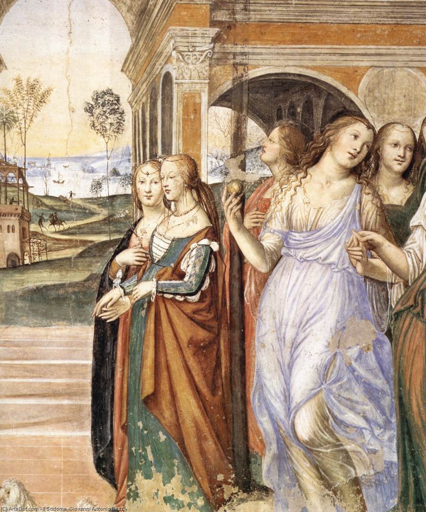 Life Of St Benedict, Scene 19: Benedict Sends Away The Harlots (detail) — Il Sodoma (giovanni Antonio Bazzi)