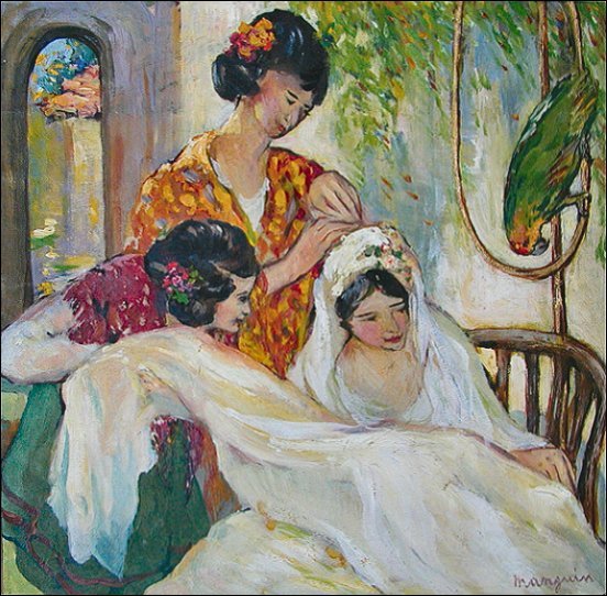 Bride With Two Women And A Parrot — Henri Gaudier-brzeska