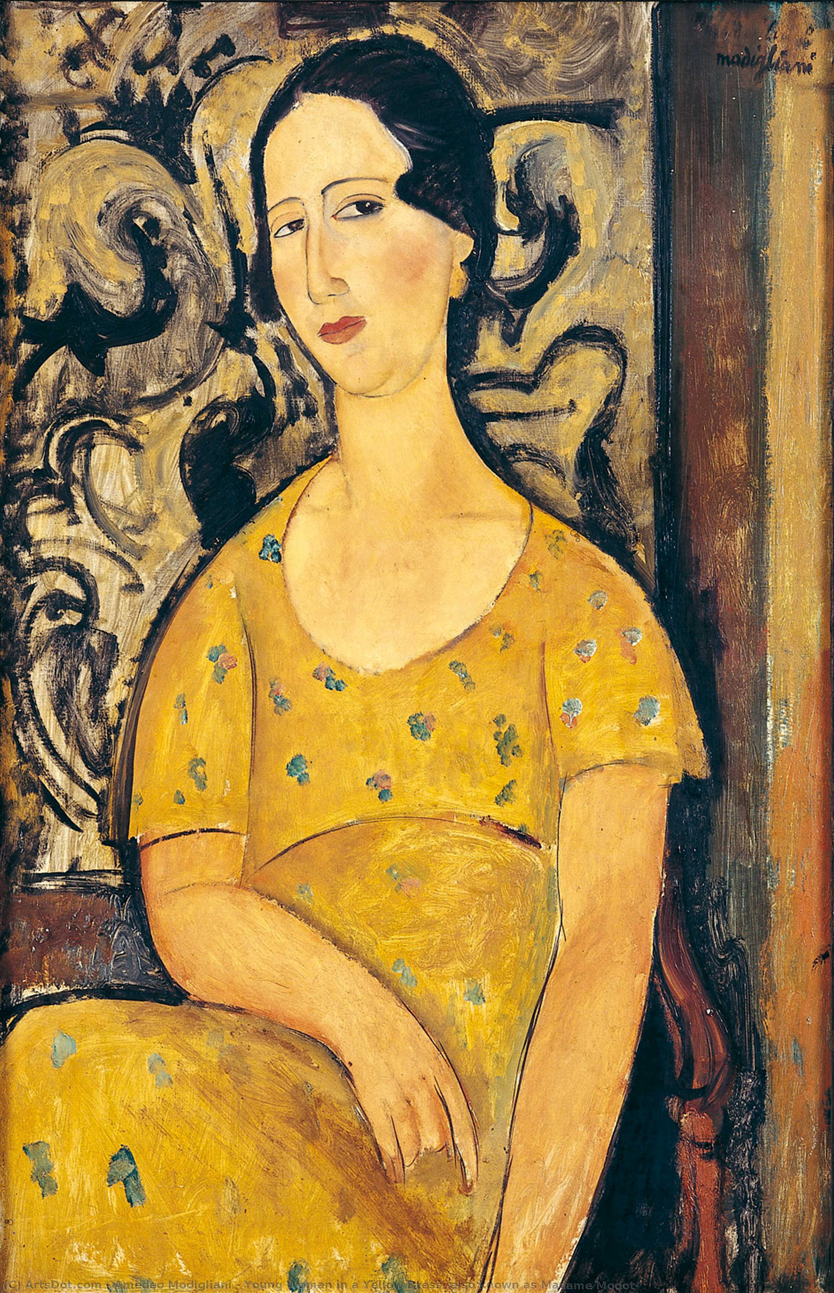 Young Woman In A Yellow Dress (also Known As Madame Modot) — Amedeo Clemente Modigliani