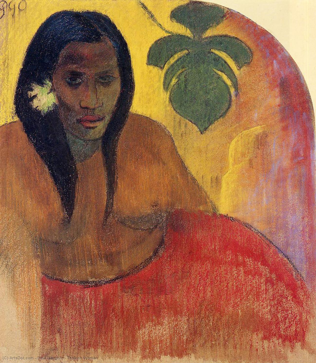 Tahitianerin Mit Blume — Eugène Henri Paul Gauguin