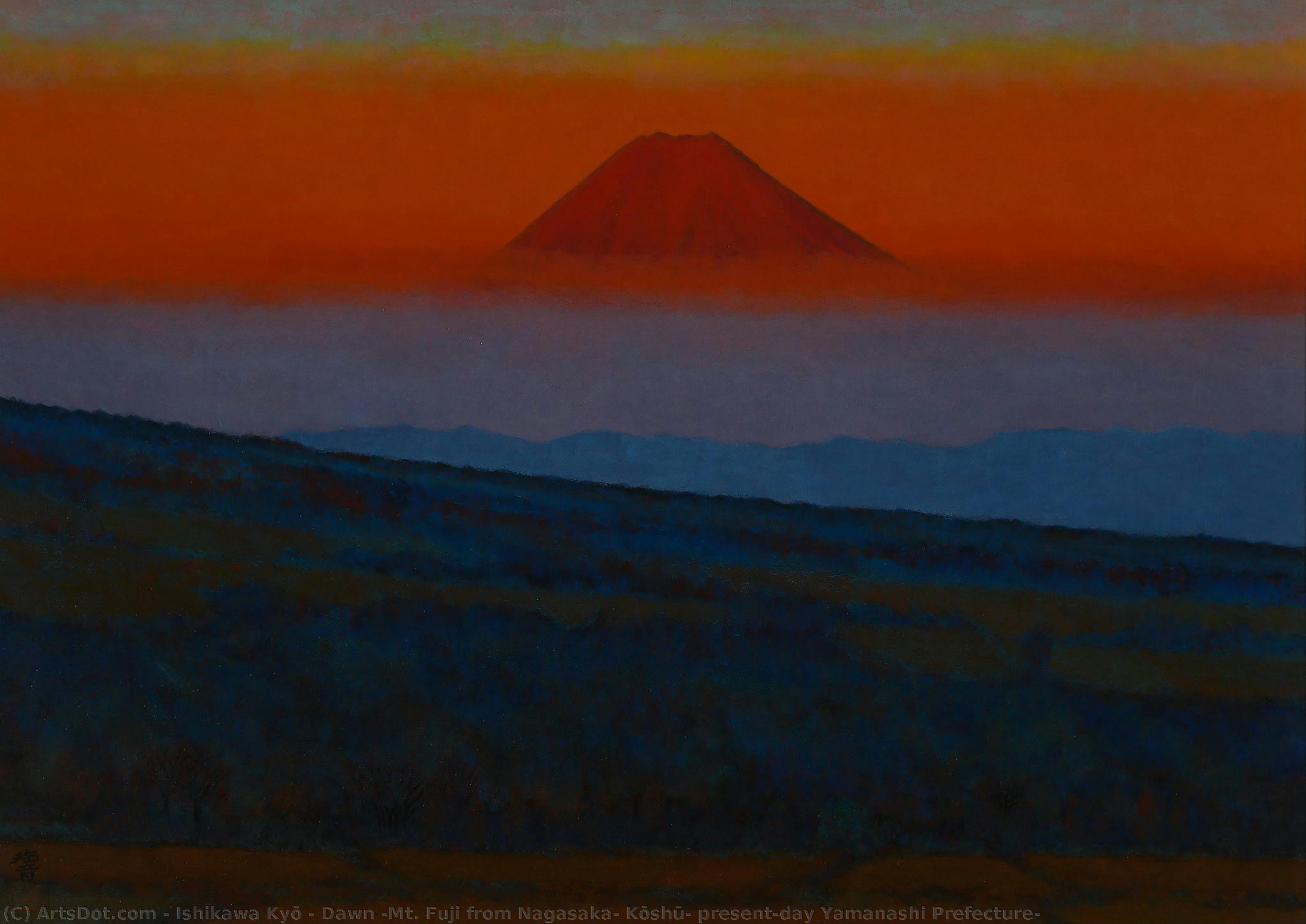 Dawn (mt. Fuji From Nagasaka, Kōshū, Present-day Yamanashi Prefecture) — Ishikawa Kyō