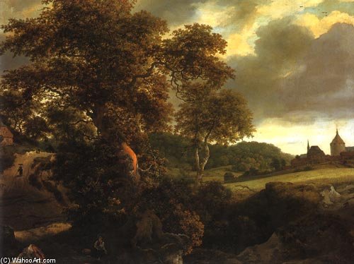 Hill Landscape With Oak — Якоб Исааксзон Ван Рейсдал