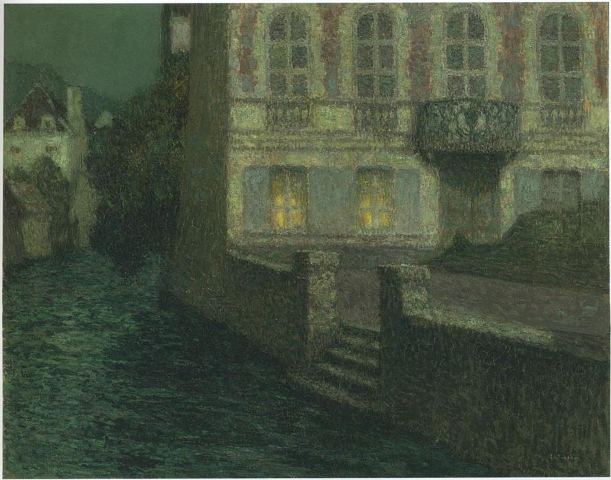 House By The River In Full Moon — Henri Le Sidaner