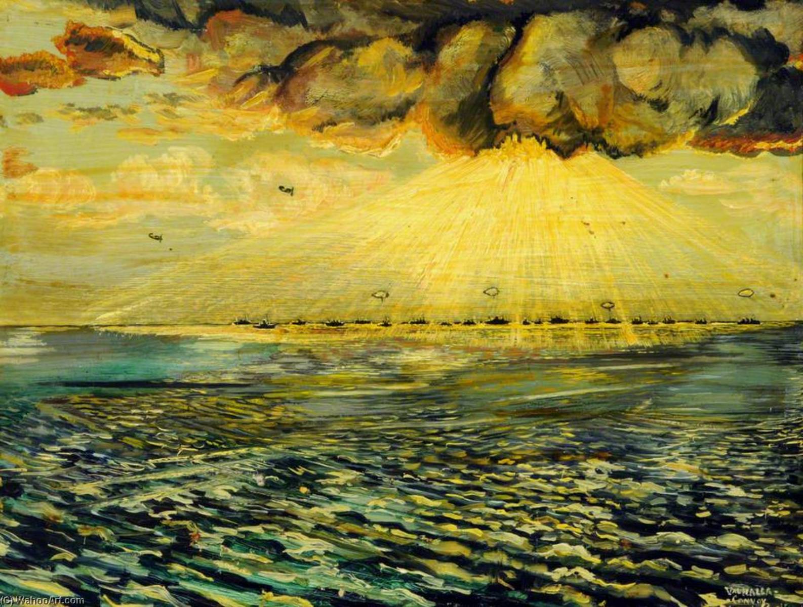 Valhalla, Convoy At Sea — Francis Ferdinand Maurice Cook