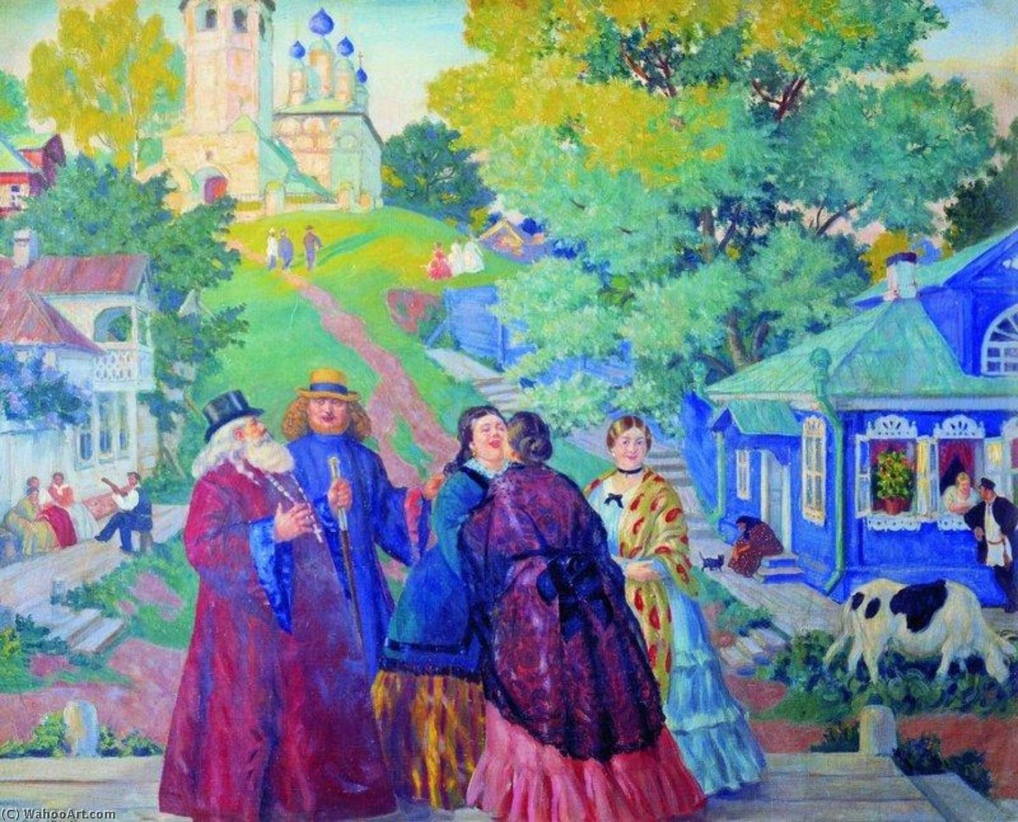 A Meeting (also Known As Easter Sunday) — Boris Mikhailovich Kustodiev