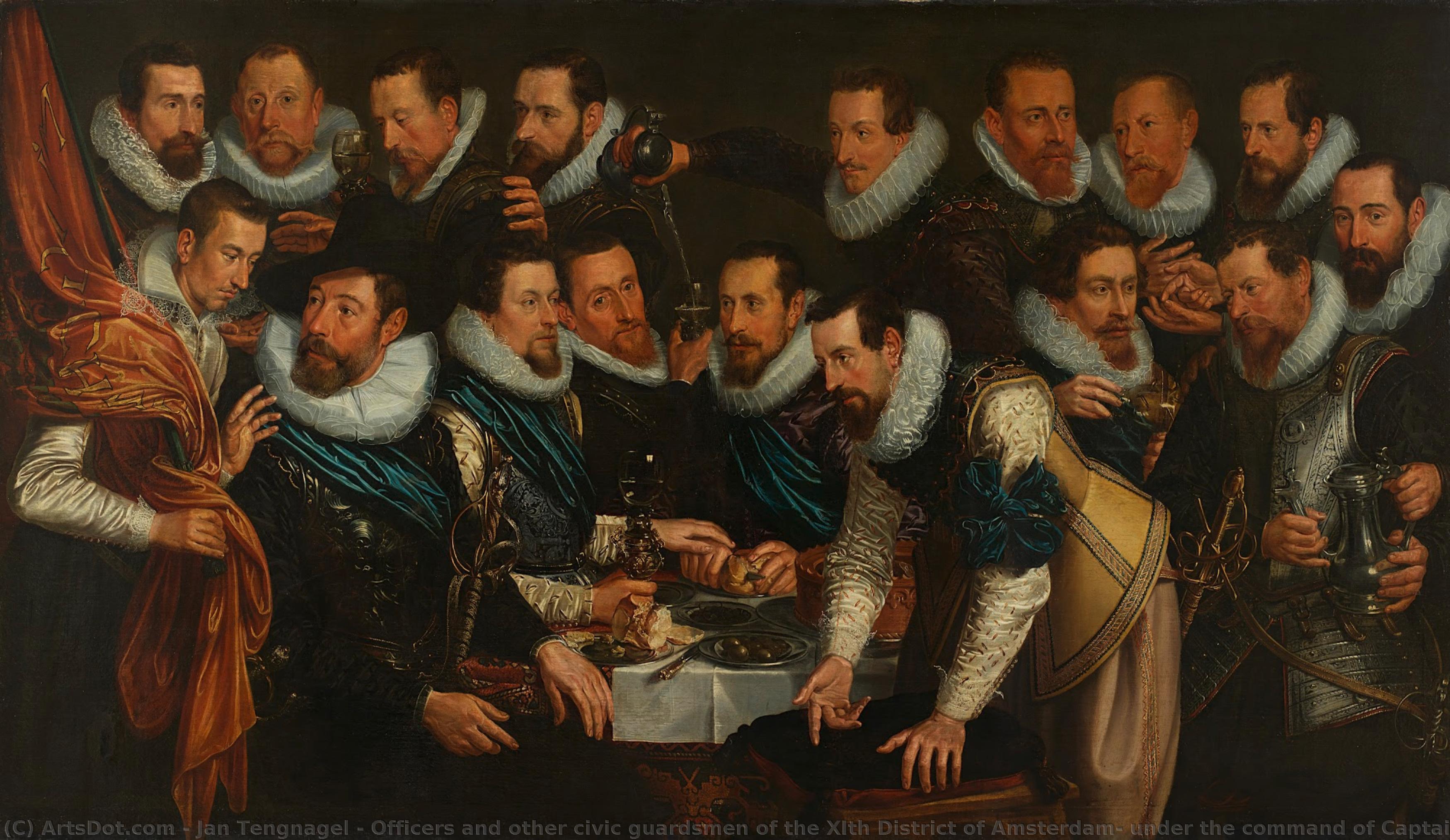 Officers And Other Civic Guardsmen Of The Xith District Of Amsterdam, Under The Command Of Captain Geurt Dircksz Van Beuningen And Lieutenant Pieter Martensz Hoeffijser, Jan Tengnagel, 1613 — Jan Tengnagel