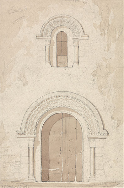 West Doorway And Window In The Church Of Ham Near Valognes, Normandy — John Sell Cotman
