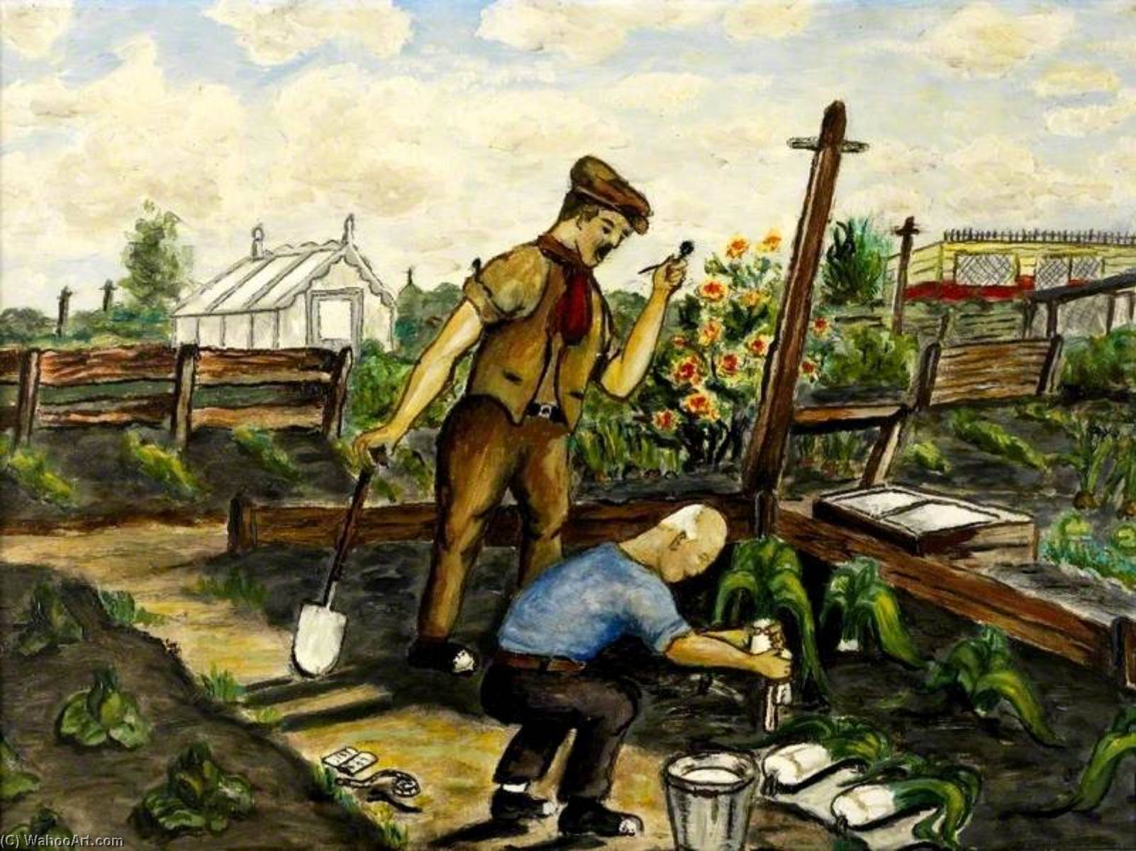 Howicking Preparing Leeks On Show Day, Alexandra Road, Barrington — James Mackenzie