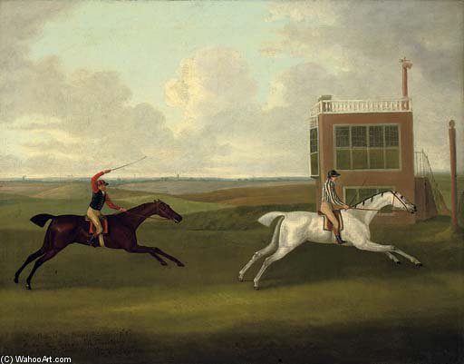 The Duke Of Bedford's Grey Diomed Beating H.r.h, The Prince Of Wales's Traveller Over The Beacon Course, Newmarket — John Nost Sartorius