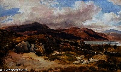 Sheep In A Mountainous Lake Landscape — Thomas Collier