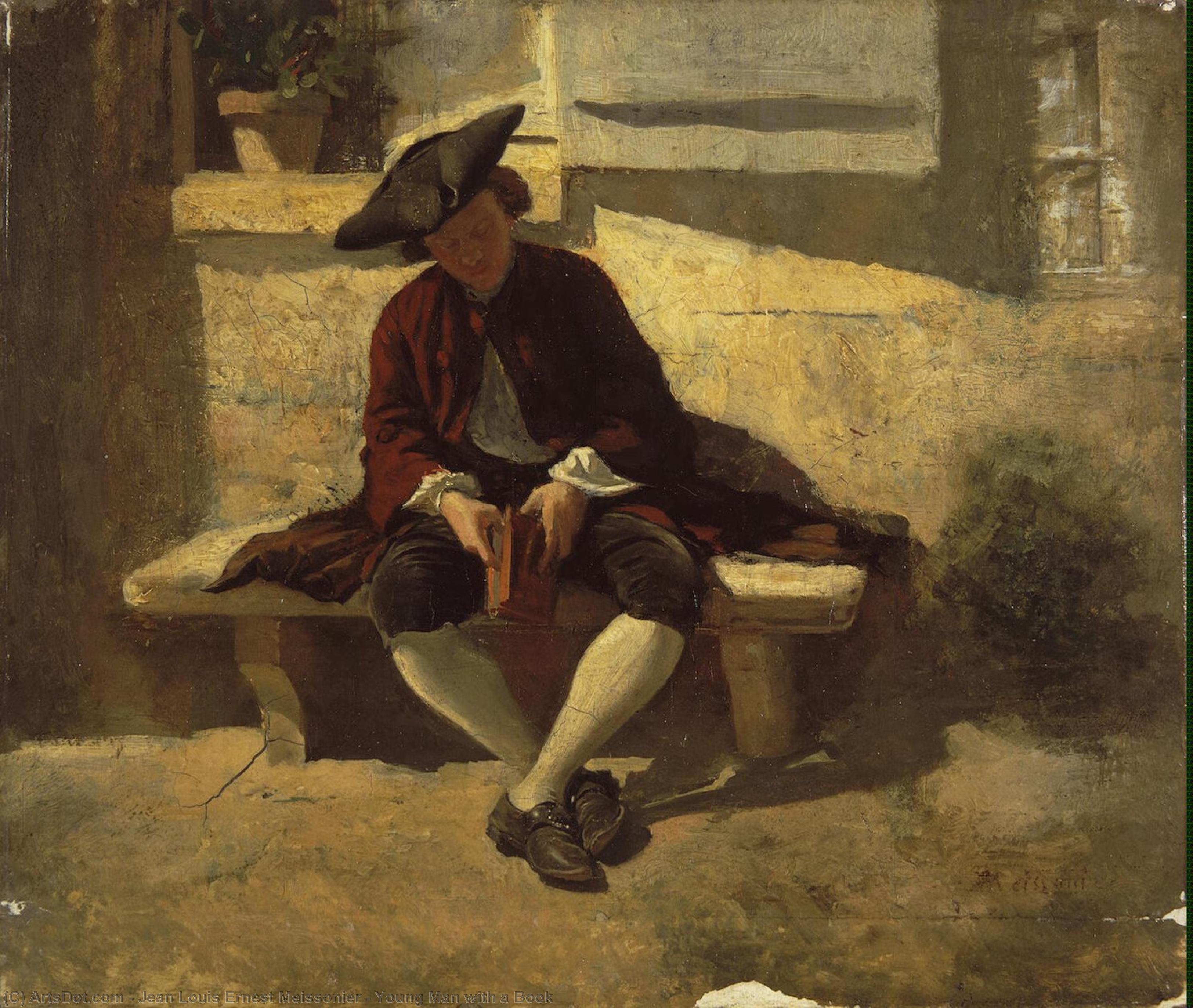 Junger Mann Mit Einem Buch — Jean-louis Ernest Meissonier