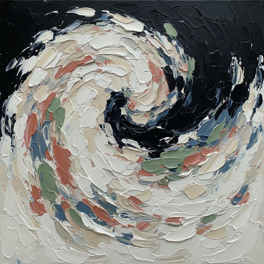 Eternal Vortex Of Earth And Shadow In Sculptural Impasto Motion — David Moreau