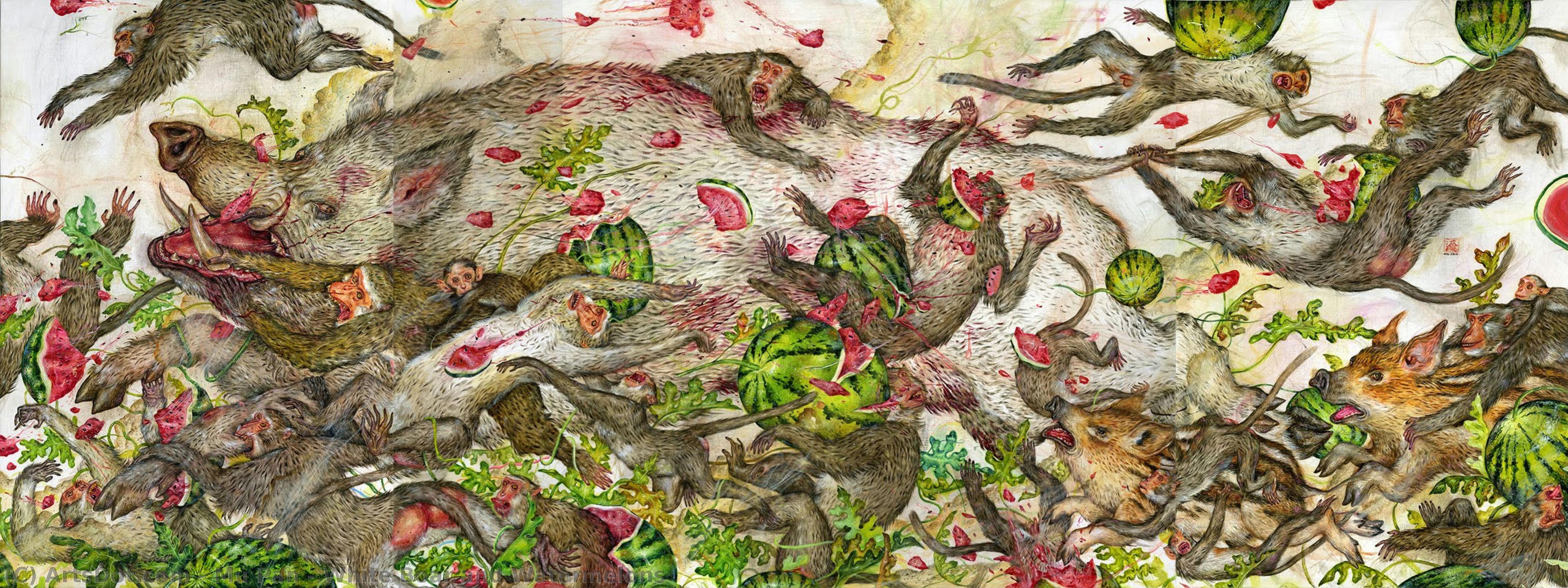 White Boar And Watermelons — Mu Pan