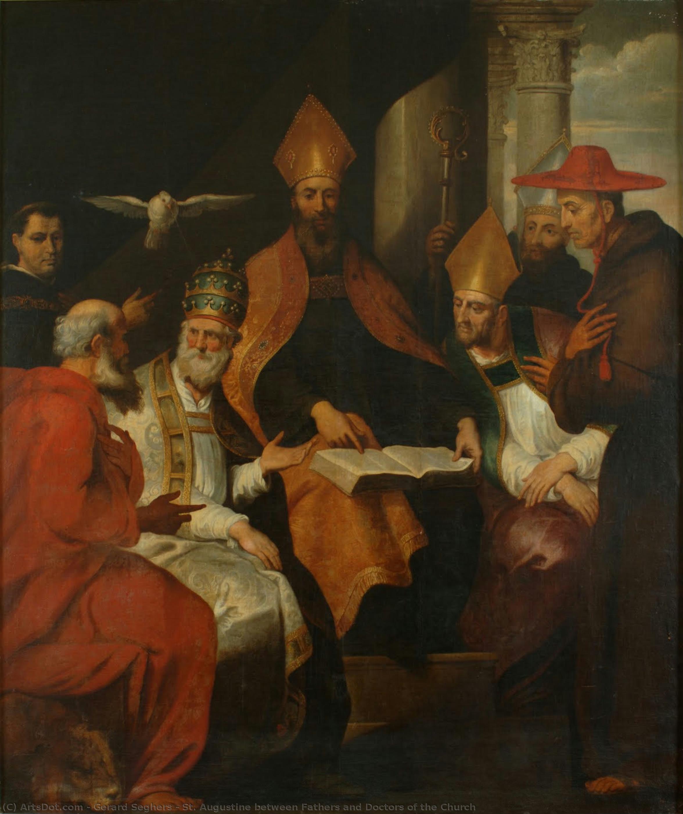 St. Augustine Between Fathers And Doctors Of The Church — Gerard Seghers