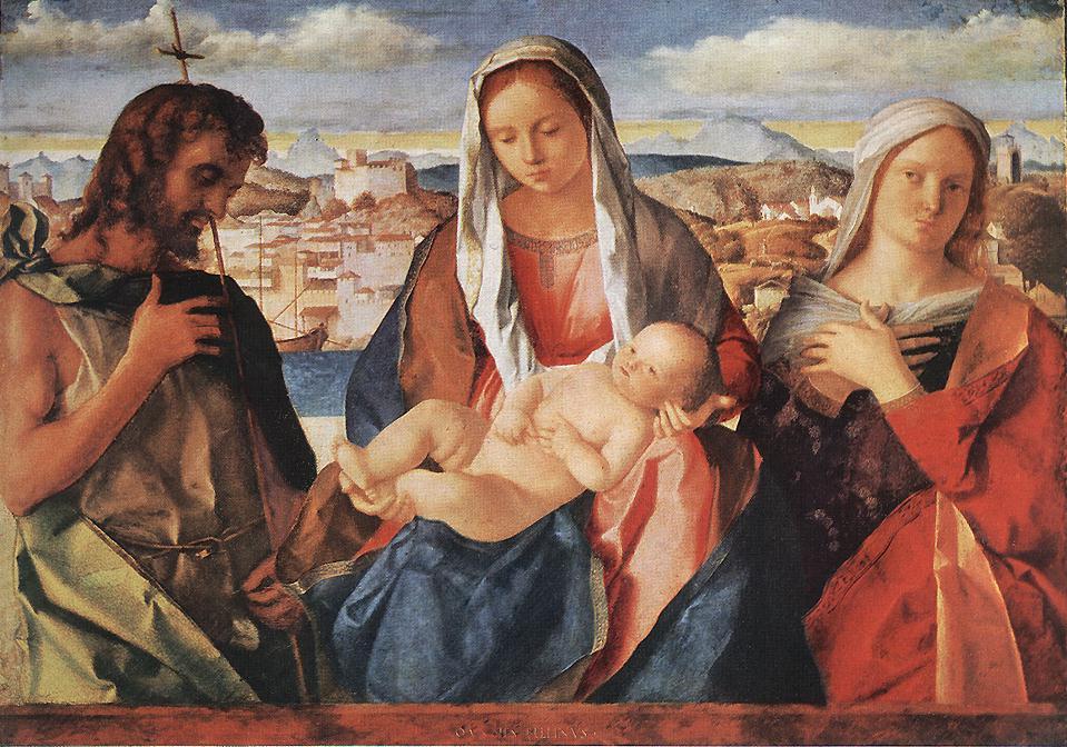 Madonna And Child With St. John The Baptist And A Saint — Giovanni Bellini